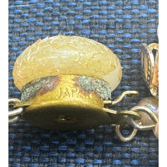 Multi-Strand Faux Pearl & Tiger Eye Bead Vintage Necklace Made in Japan - Picture 6 of 9